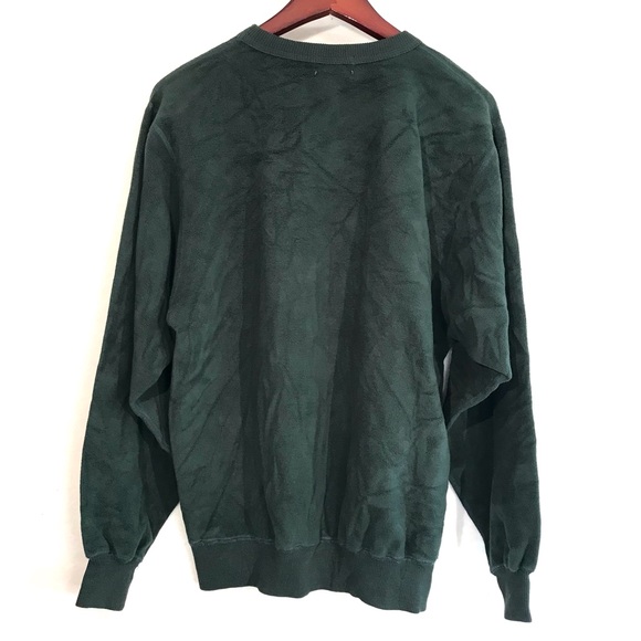 Vintage PEI fleece crewneck sweater green embroidered provincial memorabilia - Picture 5 of 7